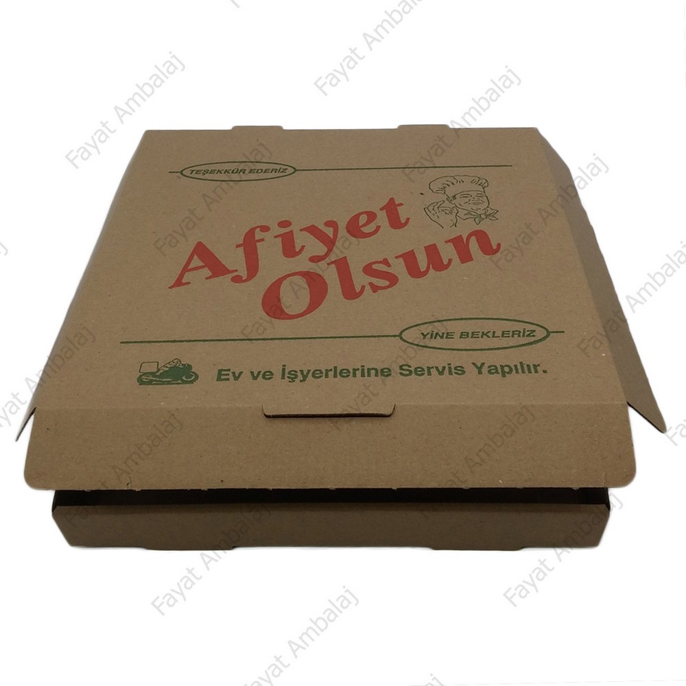 Karton Pizza Kutusu 30 Cm x 30 Cm x 4 Cm 100 Adet