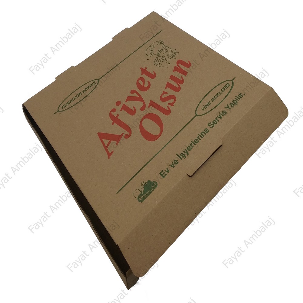Karton Pizza Kutusu 27 Cm x 27 Cm x 4 Cm 100 Adet
