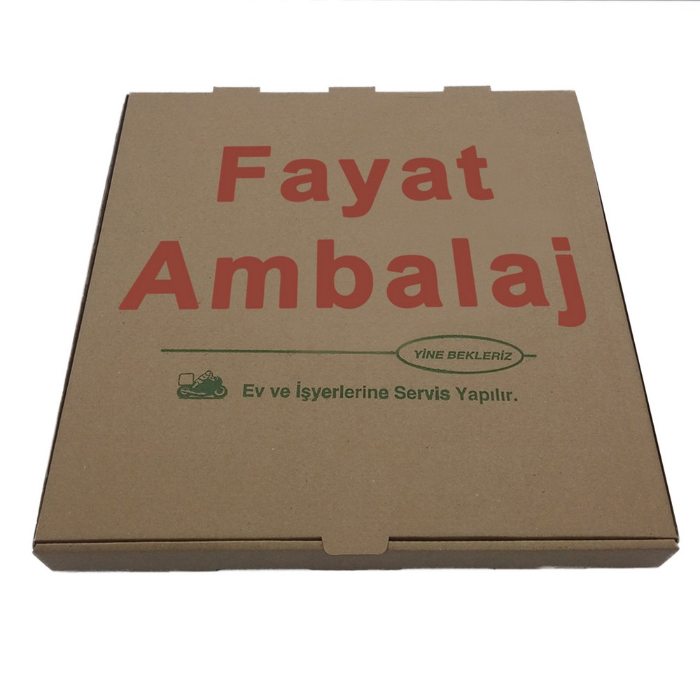 Özel Baskılı Karton Pizza Kutusu 30 Cm x 30 Cm x 4 Cm