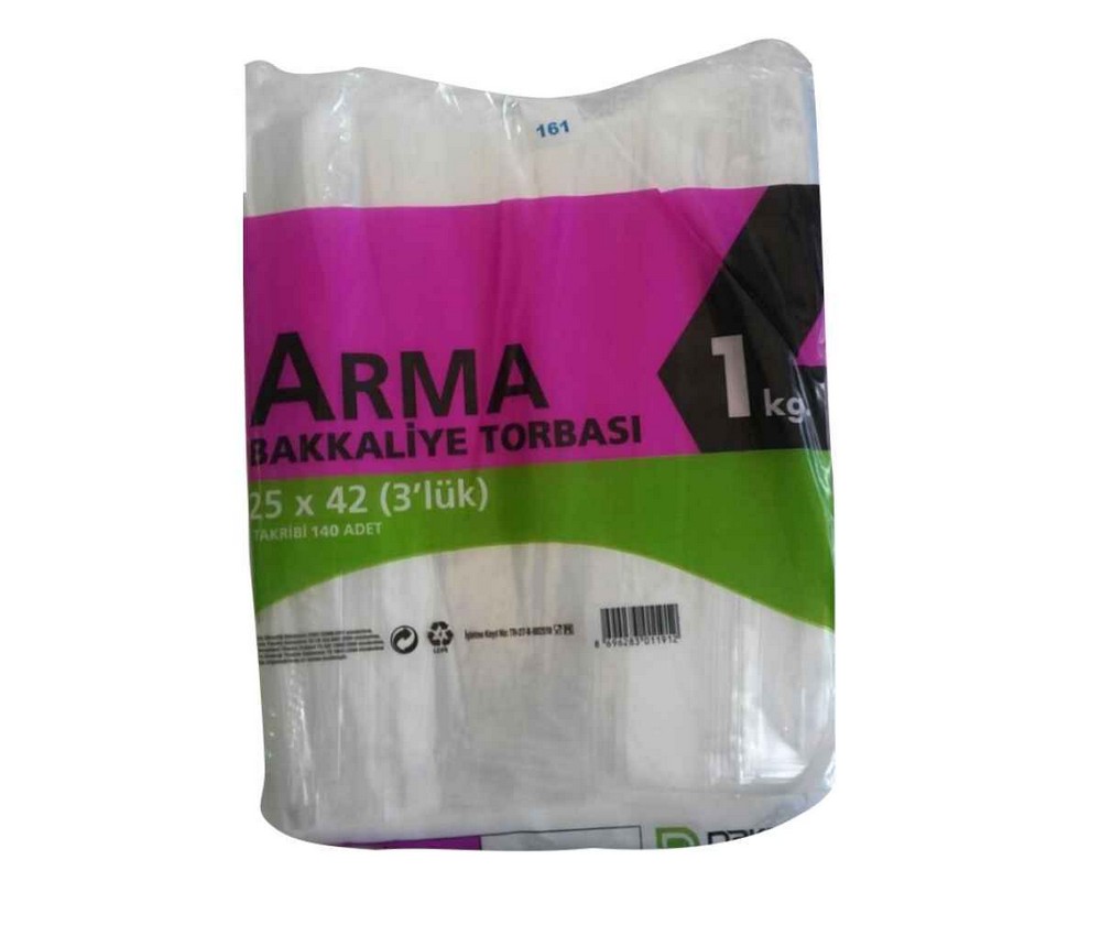 Bakliyat Poşeti 3'lük 25 Cm x 42 Cm 1 Kg (Bakkaliye Torbası)