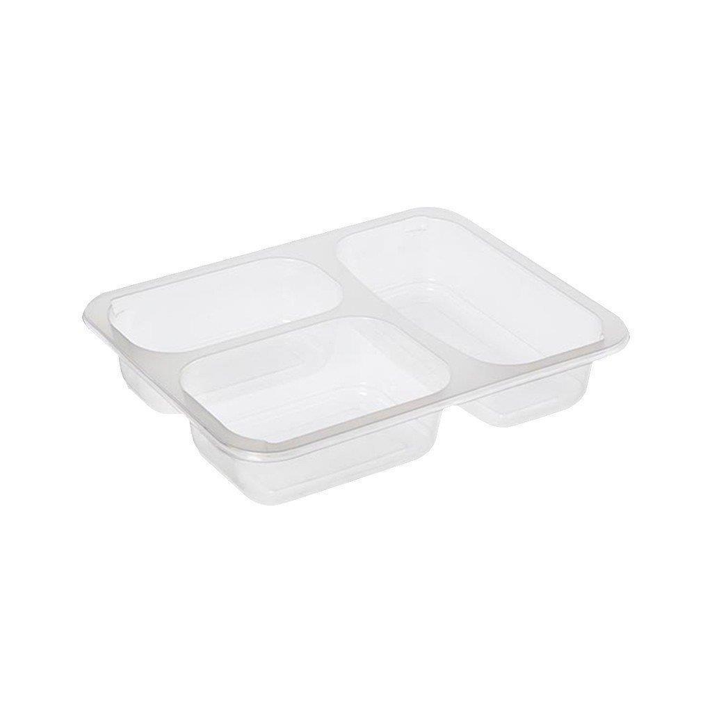3 Bölmeli Plastik Kapaksız Yemek Kabı