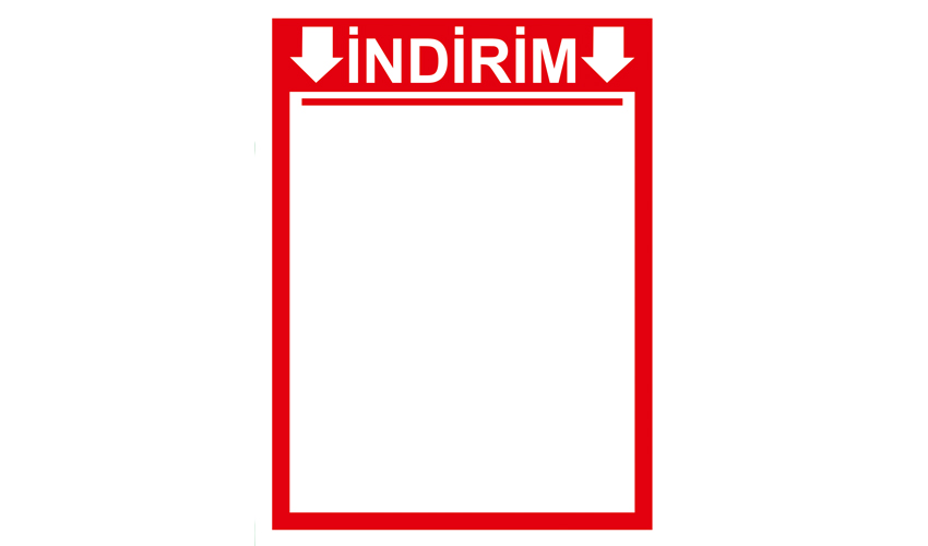 İndirim Yazılı 16 x 21 Kuşe Baskılı İndirim Kağıdı 50 Adet (Mi-236)