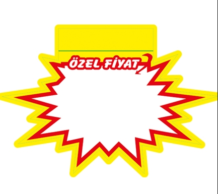 Özel Fiyat Yazılı Yıldız Market Etiketi 20 x 13,5 50 Adet (Mi-228)