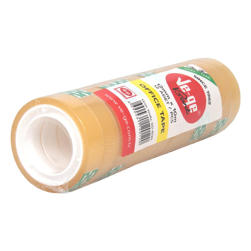 Ve-Ge Office Tape Para Bandı 12 Mm x 10 Mt 12 Adet
