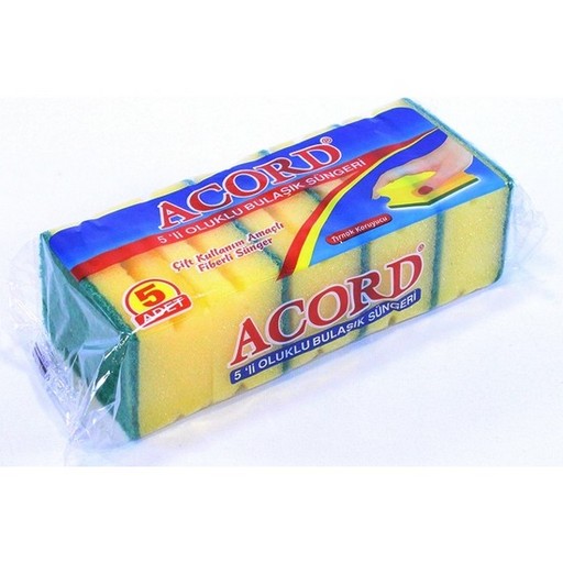 Acord 5li Oluklu Bulaşık Süngeri