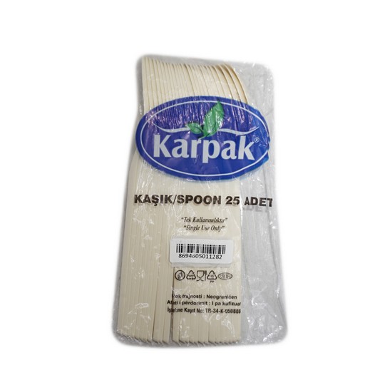 Karpak Plastik Kaşık Krem 25 Adet