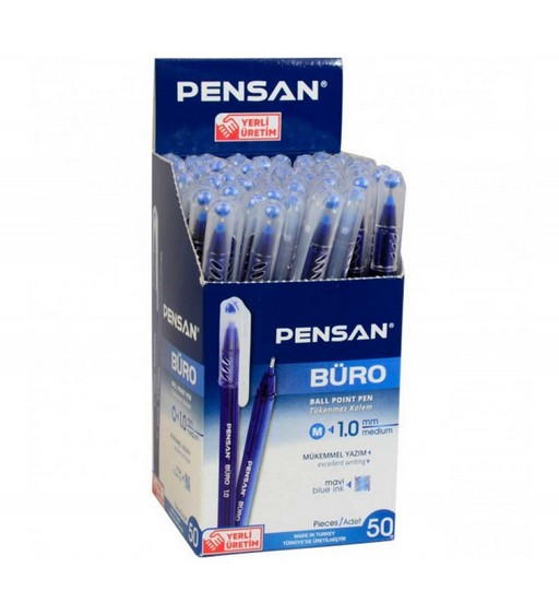 Pensan Büro Tükenmez Kalem 1 Mm Mavi 50 li Paket