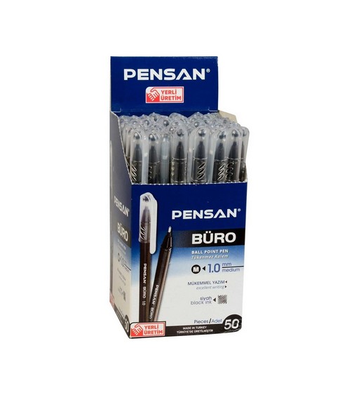 Pensan Büro Tükenmez Kalem 1 Mm Siyah 50 li Paket